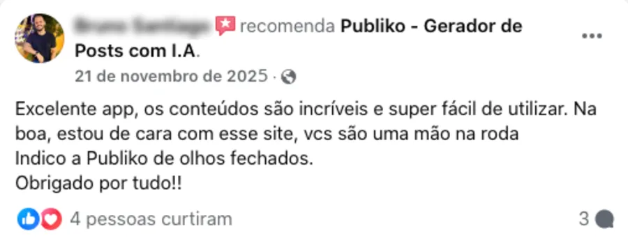 Recomendação sobre conteúdos e facilidade de uso