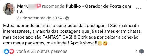 Depoimento com nome parcialmente anonimizado sobre conexão com pacientes