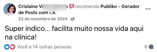 Depoimento com nome parcialmente anonimizado de responsável por clínica