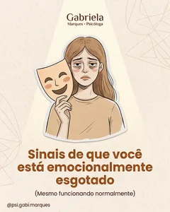 Post de psicologia sobre sinais de esgotamento emocional