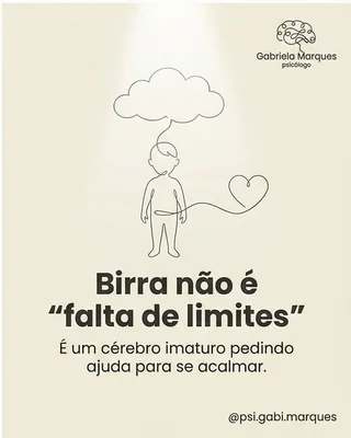 Post de psicologia sobre birras na infância