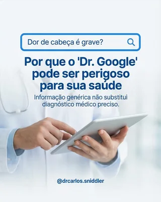 Post de saúde sobre pesquisas no Dr. Google