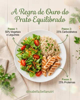 Post de nutrição sobre o prato equilibrado